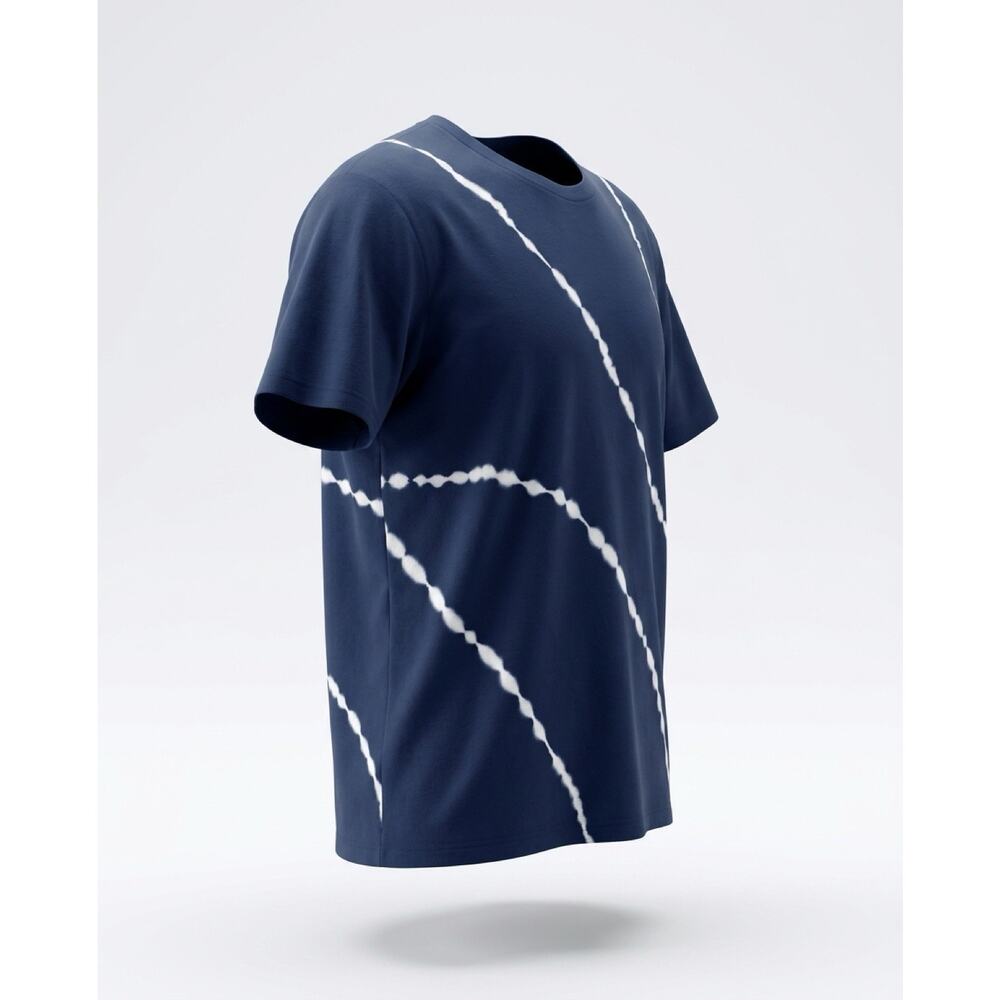 Athleta Blue + White Tie Dye Organic Daily Relaxed Short Sleeve Tee Medium Norm
